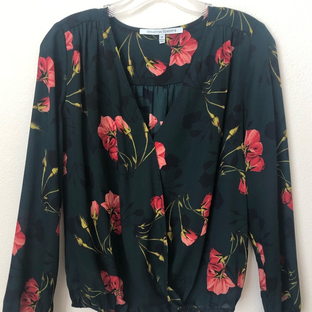 Beautiful dark blue green blouse